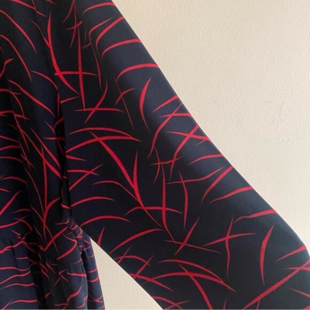 Ulla Popken Black Red Abstract Print Tunic Dress 3/4 Sleeve - Picture 6 of 14